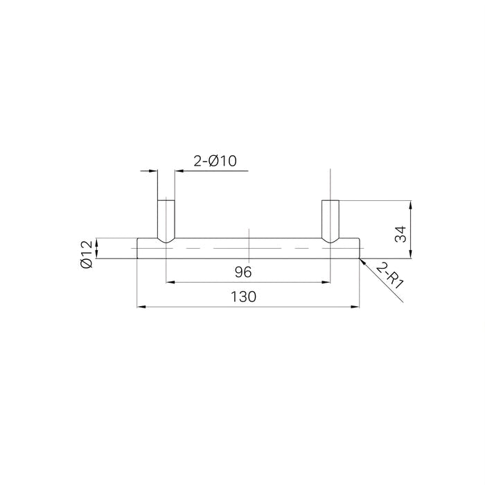 Line Drawing Nero Mecca 130mm Pull Handle Brushed Nickel 25F002BN - The Blue Space