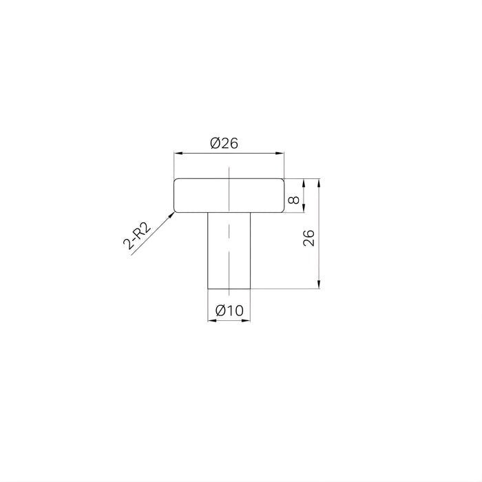 Line Drawing Nero Mecca 26mm Knob Matte Black 25F006MB - The Blue Space