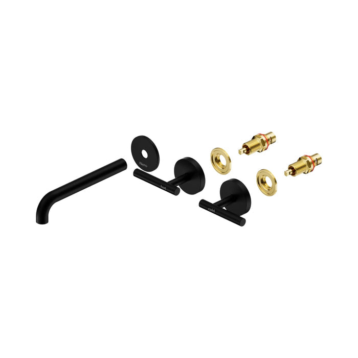 Side Nero Mecca Lever Wall Basin/Bath Set 185mm Spout Trim kits Only Matte Black 25D020MB - The Blue Space