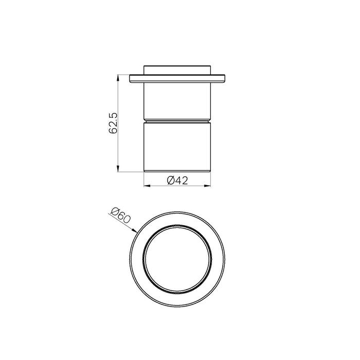 Technical Drawing Nero Pure SS316L Shower Mixer Trim Kits Only Brushed Gold NR172211TBG - The Blue Space