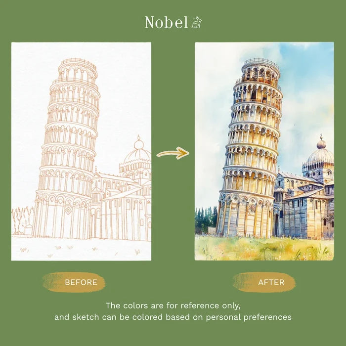 Nobel Watercolor Painting Cards Kit - European Travel Logs