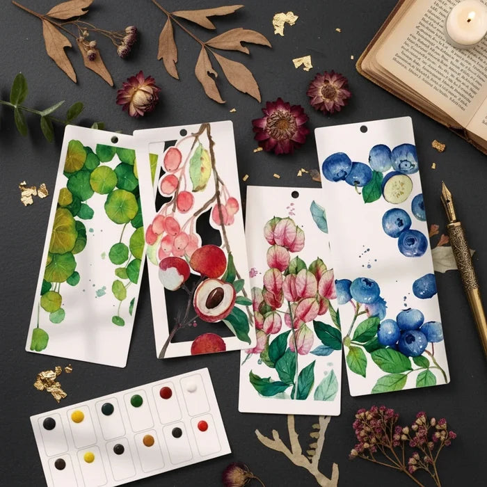 Nobel Watercolor Painting Cards Kit - Leafy Bookmarks