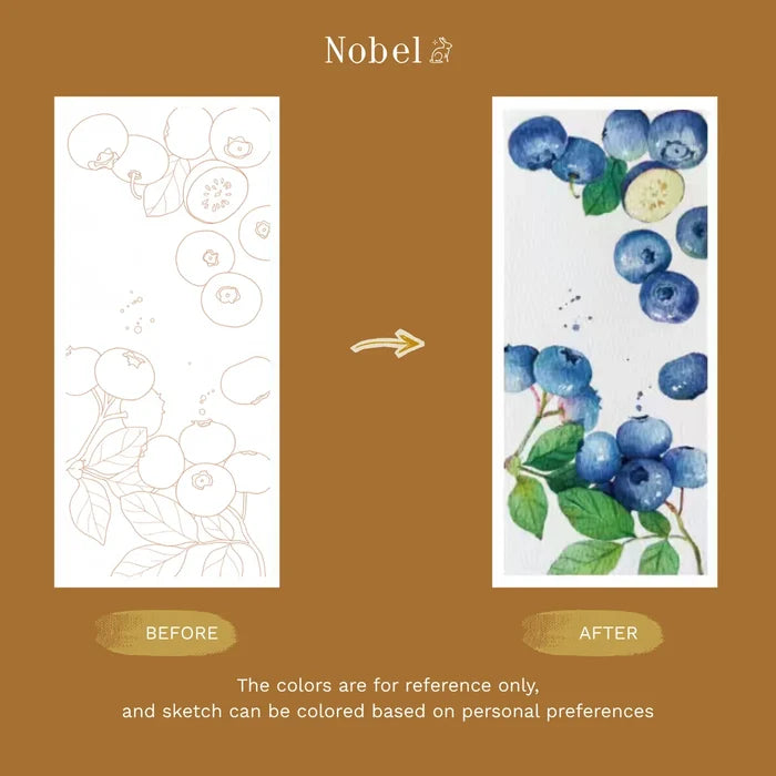 Nobel Watercolor Painting Cards Kit - Leafy Bookmarks