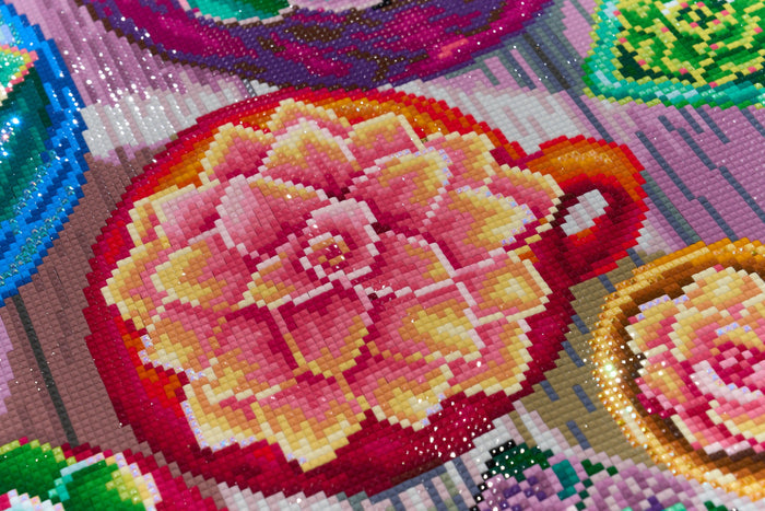 Diamond Painting Old Tucson Pottery Garden 36.6" x 27.6" (92.8cm x 69.9cm) / Square with 66 Colors including 3 ABs and 5 Fairy Dust Diamonds / 104,813