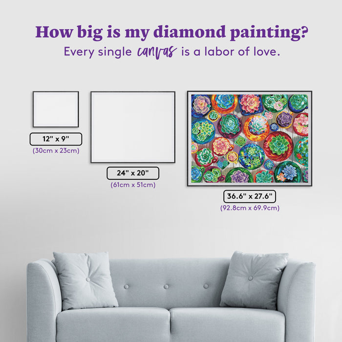 Diamond Painting Old Tucson Pottery Garden 36.6" x 27.6" (92.8cm x 69.9cm) / Square with 66 Colors including 3 ABs and 5 Fairy Dust Diamonds / 104,813