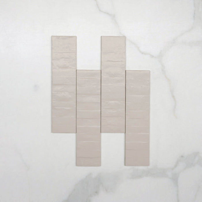 Pattern No Hand Taupe Olivia Feature Subway Matte 75 x 300mm Porcelain  - The Blue Space