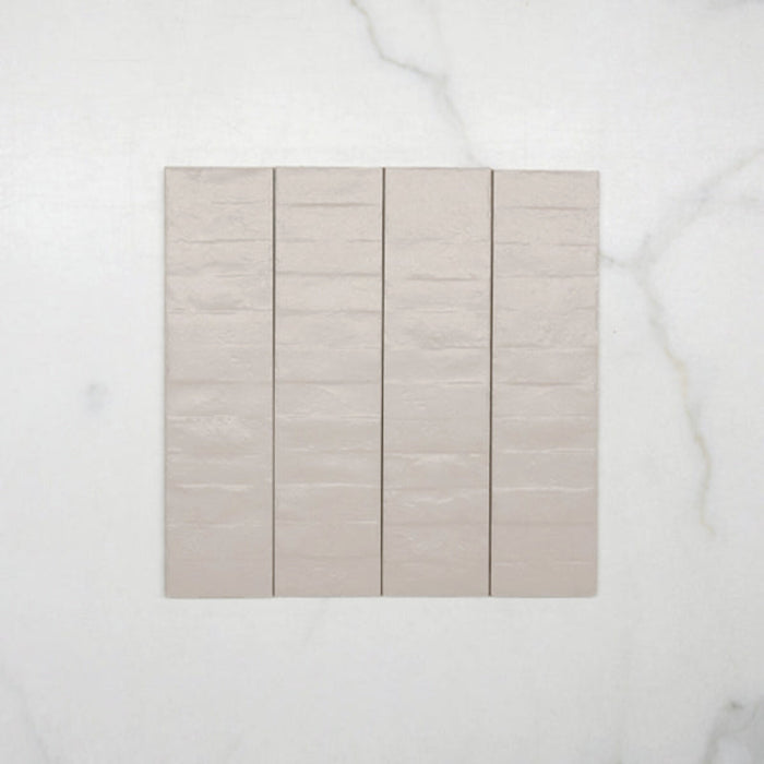 Taupe Olivia Feature Subway Matte 75 x 300mm Porcelain  - The Blue Space