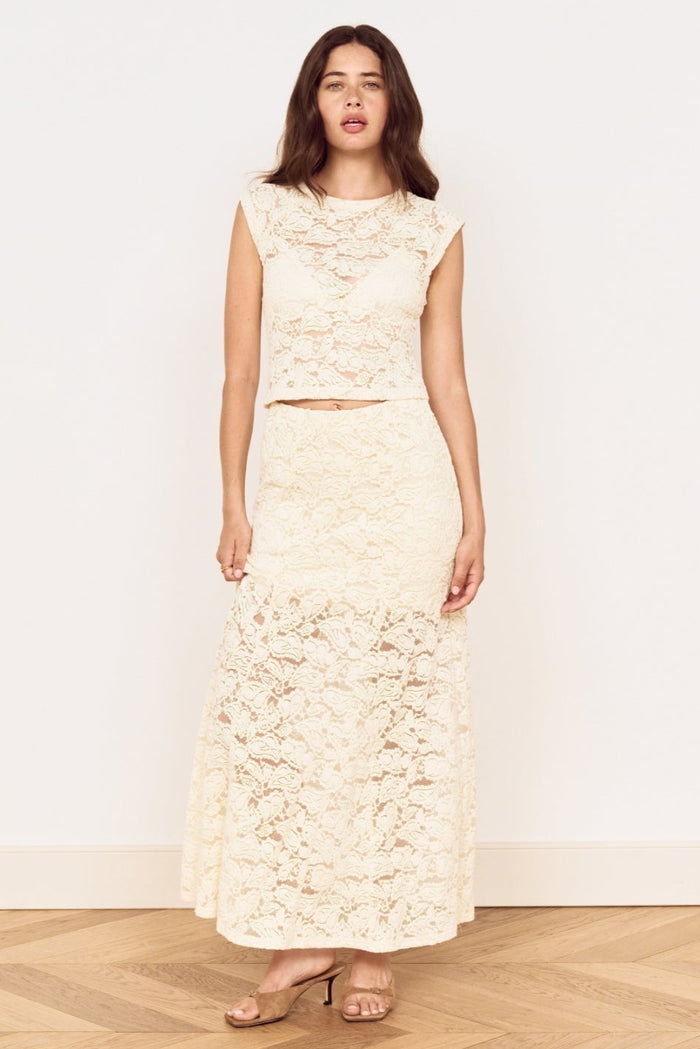 Ophelia Cream Lace Maxi Skirt