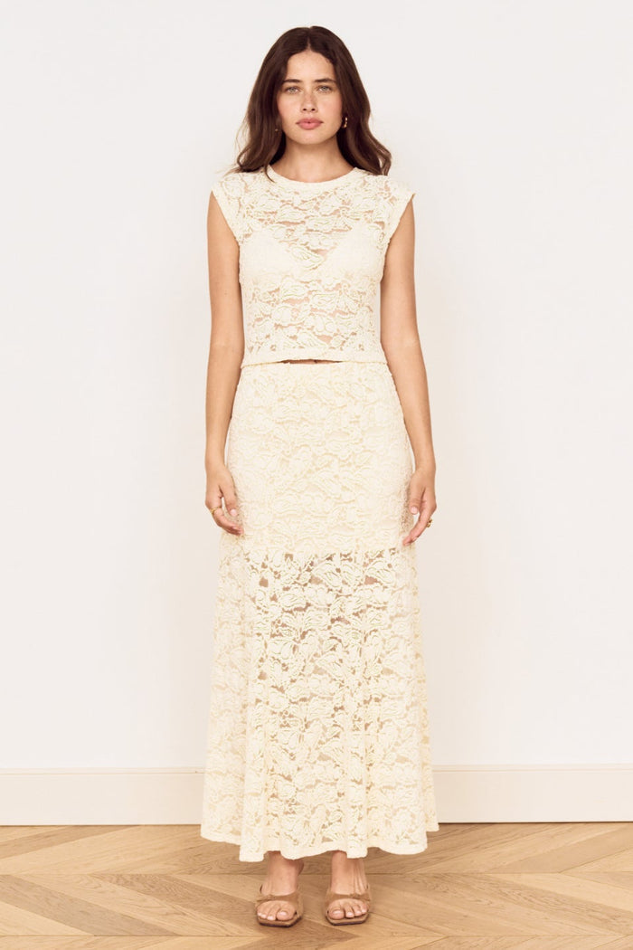 Ophelia Cream Lace Maxi Skirt
