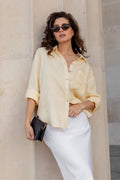 Optimum Lemon Linen Oversized Shirt