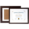Opus Diploma Frame -  11" x14" Espresso Wood Frame with White Archival Mat (8.5" x 11" Window)