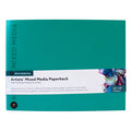 Teal book with text on a white background