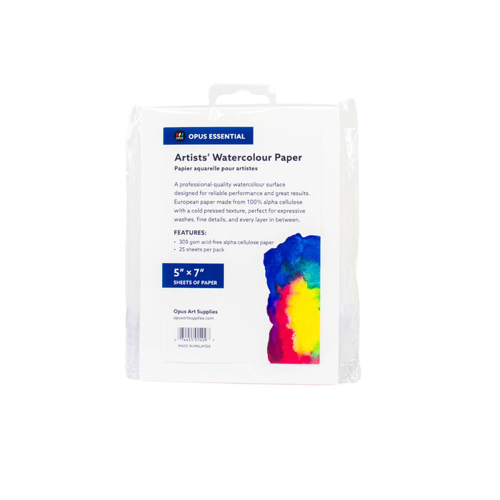 Opus Essential Artists' Watercolour Paper Pack 5"x7" (25 sheets)