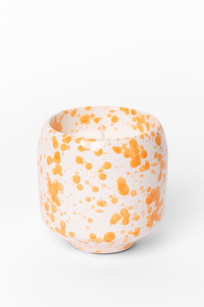 Orange Splash Glazed Ceramic Soy Wax Candle