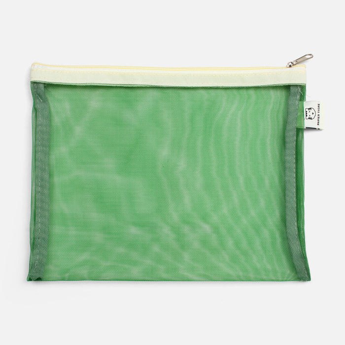 Papier Tigre Mesh Pouch (M) - Green & Light Yellow