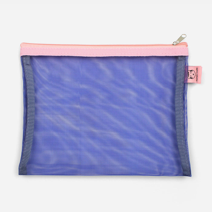 Papier Tigre Mesh Pouch (M) - Indigo & Pink