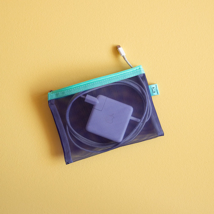 Papier Tigre Mesh Pouch (S) - Blue & Turquoise