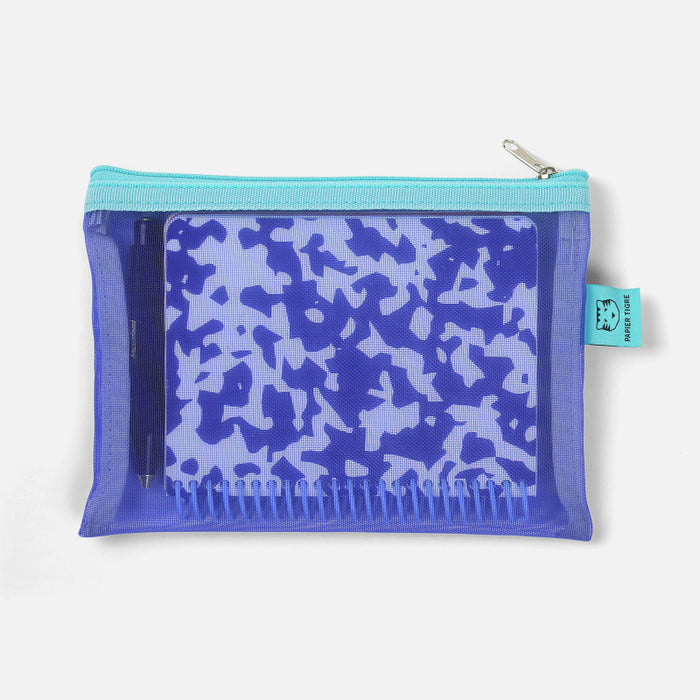 Papier Tigre Mesh Pouch (S) - Blue & Turquoise