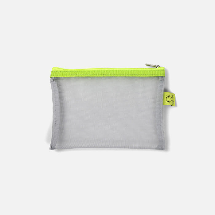 Papier Tigre Mesh Pouch (S) - Grey & Lemon