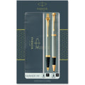 Parker IM Brushed Metal GT Rollerball Pen + Ballpoint Pen in a Gift Box - Pen Boutique Ltd