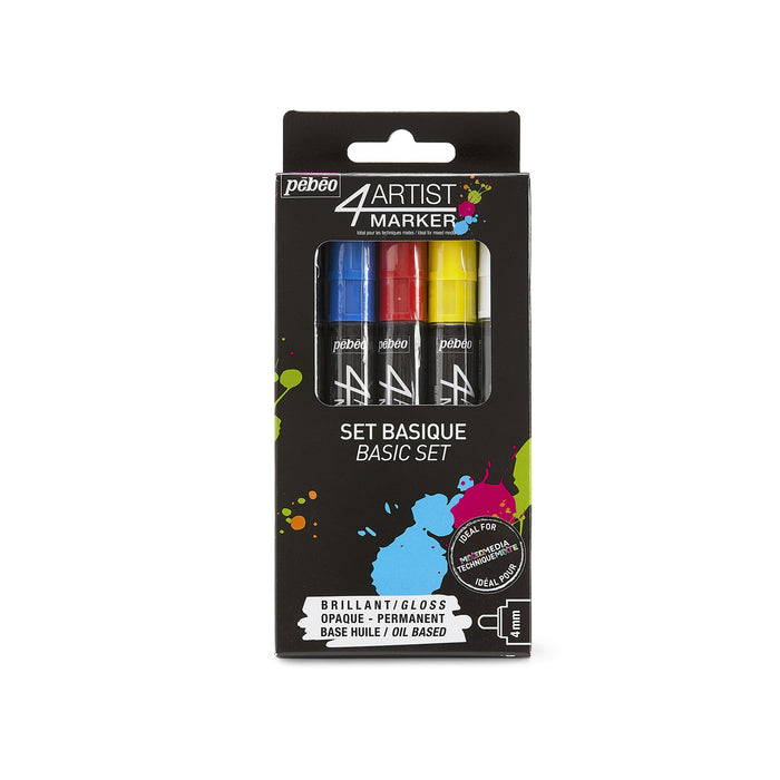 Pebeo 4Artist Round Marker 4mm - Basic Set of 5
