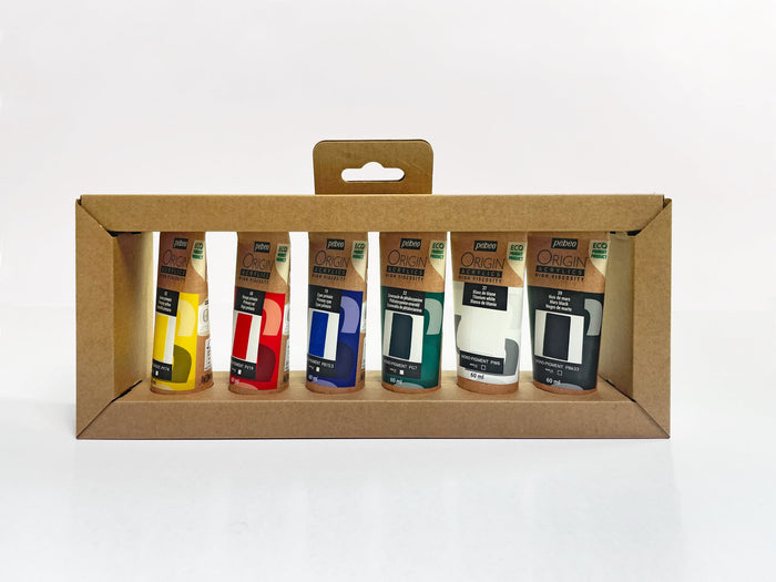 Pebeo Origin Acrylics - Primary Set (6 x 60ml)