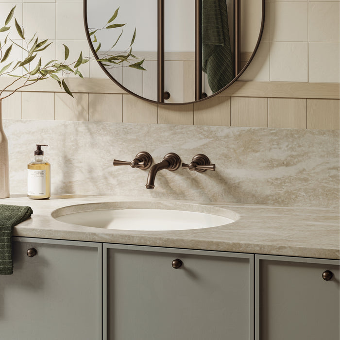 Phoenix Cromford Wall Basin / Bath Tap Set - Brushed Bronze