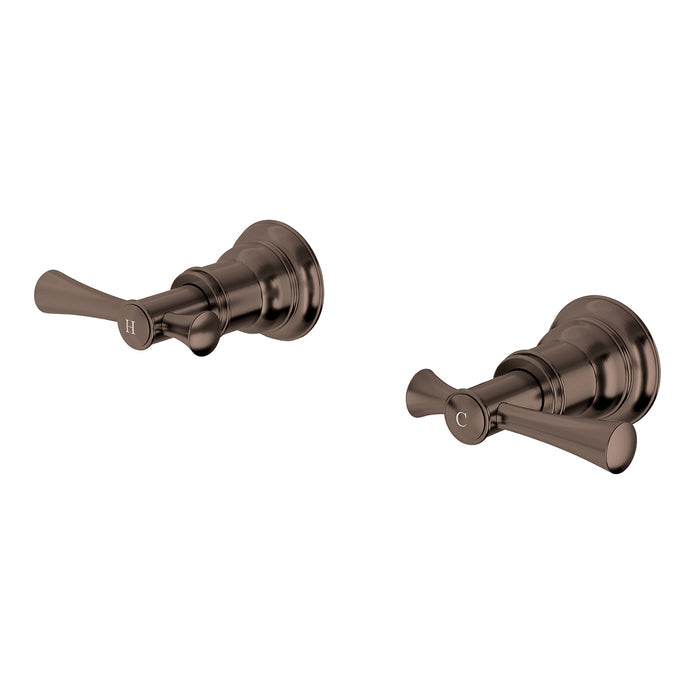 Phoenix Cromford Wall Top Assemblies 15mm Extended Spindles - Brushed Bronze 134-0670-24-1 - The Blue Space
