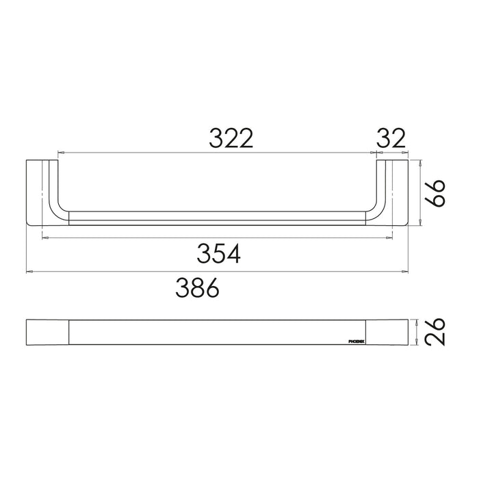 Technical Drawing Phoenix Gloss Hand Towel Holder - Brushed Bronze GS893-24 - The Blue Space
