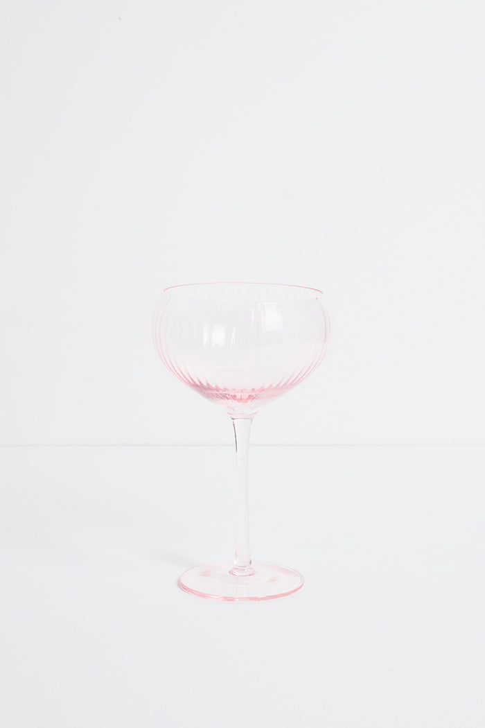 pink wide champagne glass