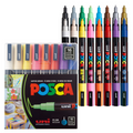 POSCA Acrylic Paint Marker PC-1M Extra-Fine Tapered Tip Basic Set of 16