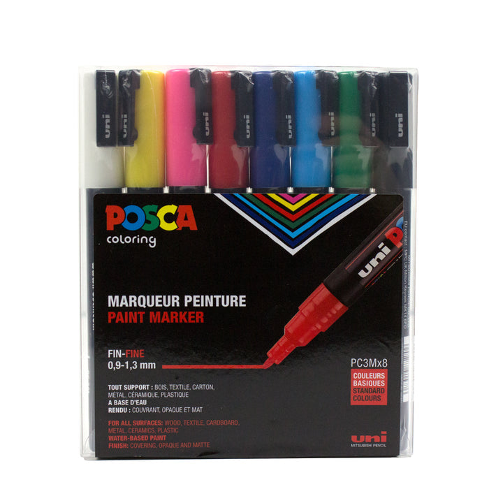 POSCA Acrylic Paint Marker PC-3M Fine Set of 8
