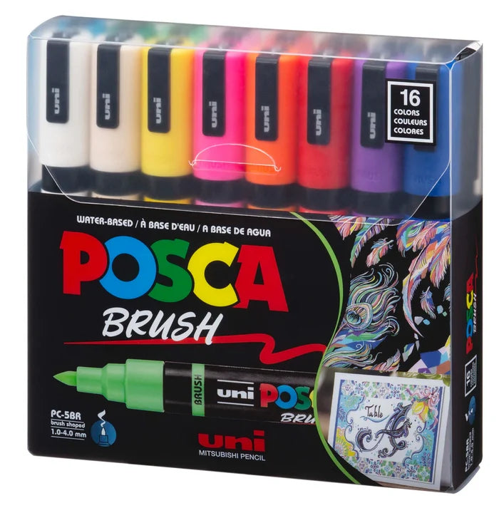 POSCA Acrylic Paint Marker PC-5BR Brush Set of 16