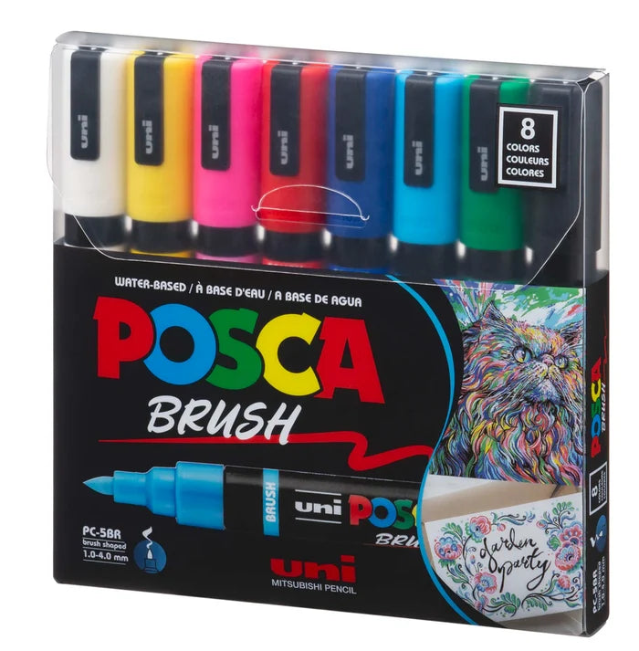 POSCA Acrylic Paint Marker PC-5BR Brush Set of 8