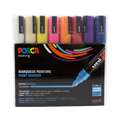 POSCA Acrylic Paint Marker PC-5M Medium Set of 16