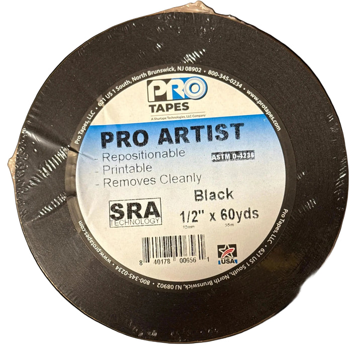 Pro Tapes Artist's Tape Black 0.5" x 60yd