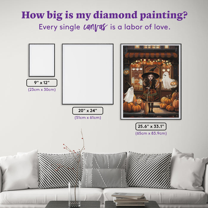 Diamond Painting Pumpkin Cafe 25.6" x 33.1" (65cm x 83.9cm) / Square With 51 Colors Including 2 ABs and 1 Frosted Diamond and 3 Fairy Dust Diamonds / 87,957