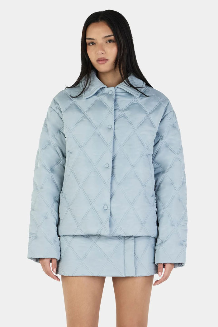 Quinton Ice Blue Quilted Jacket