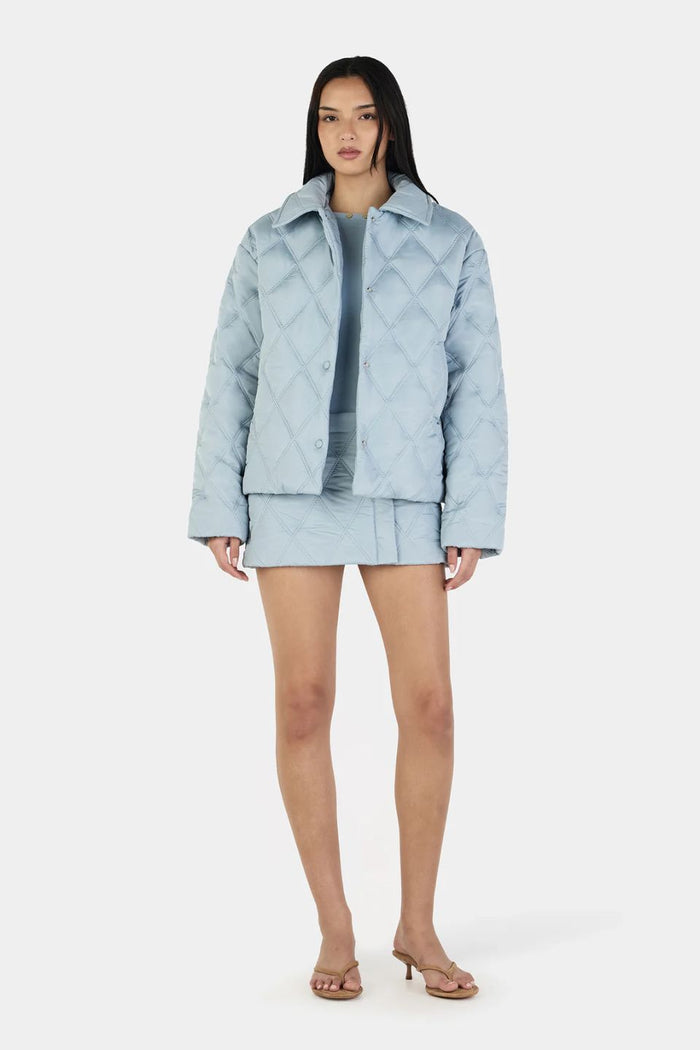 Quinton Ice Blue Quilted Jacket