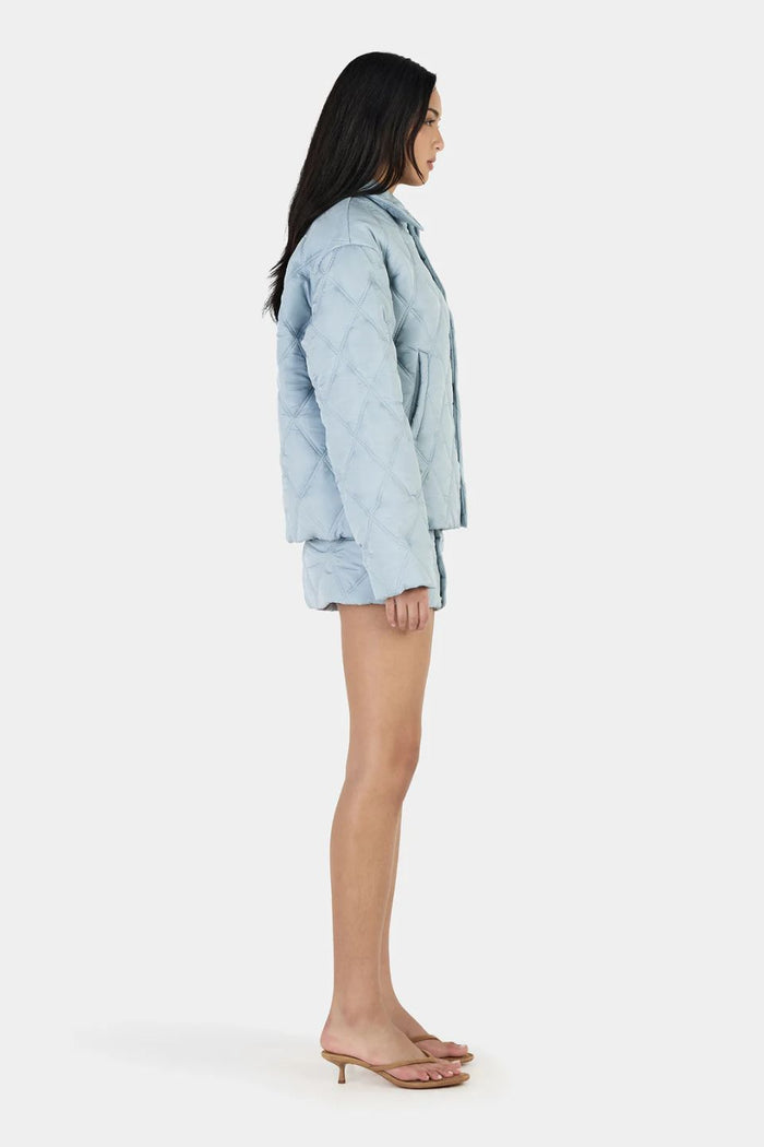 Quinton Ice Blue Quilted Jacket