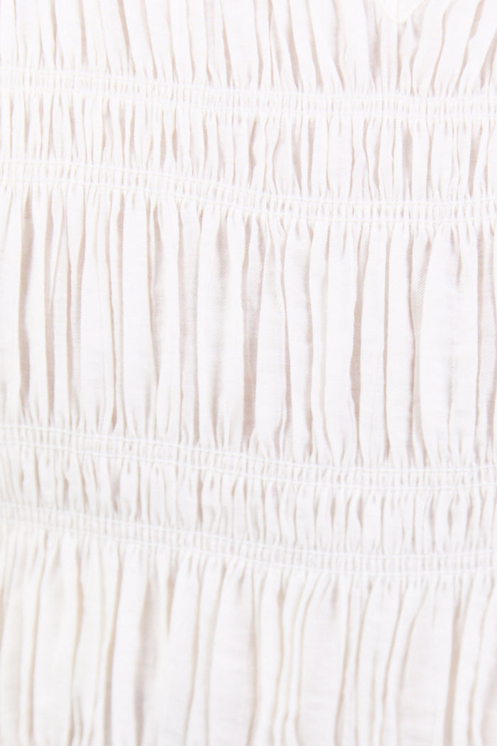 Required Ivory LS Shirred Bodice Top