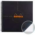 Rhodia wirebound grid reverse book 8 x 8 inches with black cover