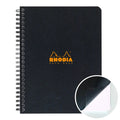 Rhodia wirebound lined notebook A5+ with black cover