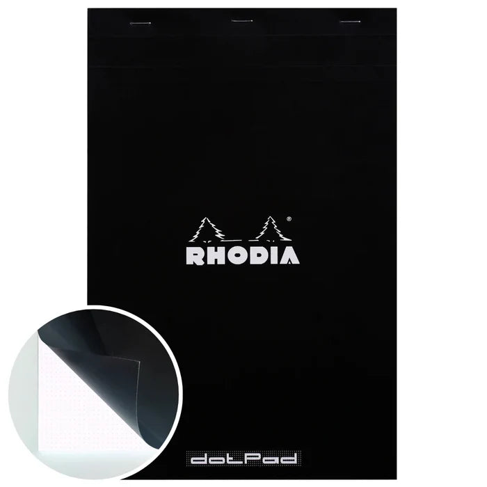 Rhodia No.19 Staplebound Dot Grid Pad 8"x12" - Black