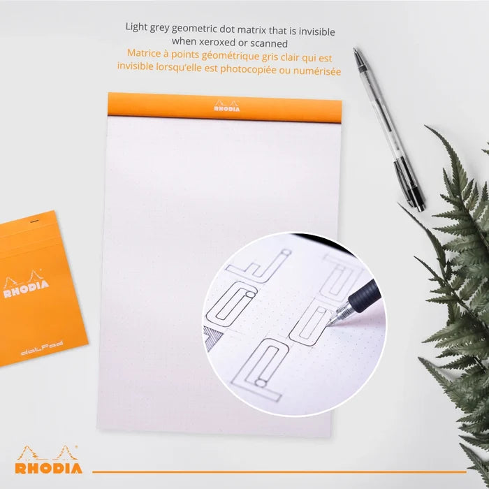 Rhodia No.19 Staplebound Dot Grid Pad 8"x12" - Black