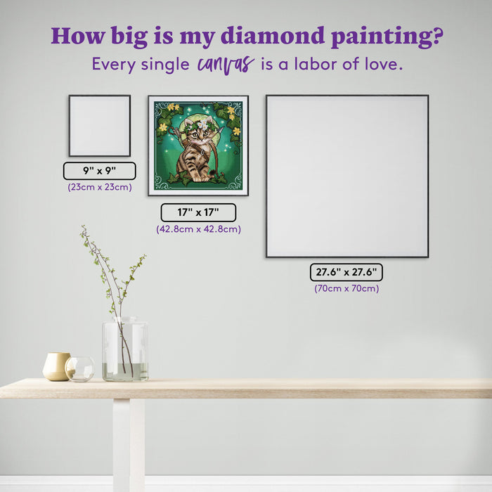 Diamond Painting Sagittarius Zodiac Kitten 17" x 17" (42.8cm x 42.8cm) / Square with 58 Colors including 1 AB and 1 Iridescent Diamond and 4 Fairy Dust Diamonds / 29,584
