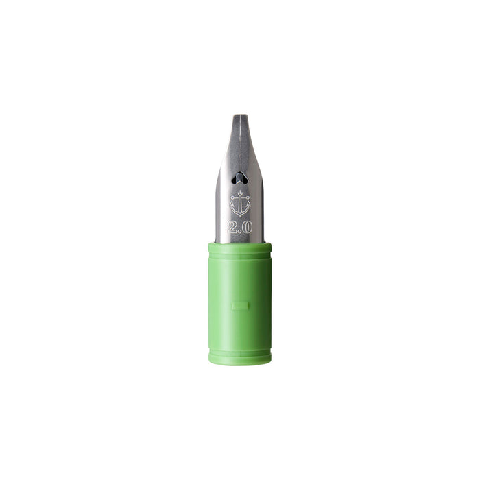 Sailor Hocoro Dip Pen - White Barrel with 2.0mm Calligraphy Nib (Light Green)