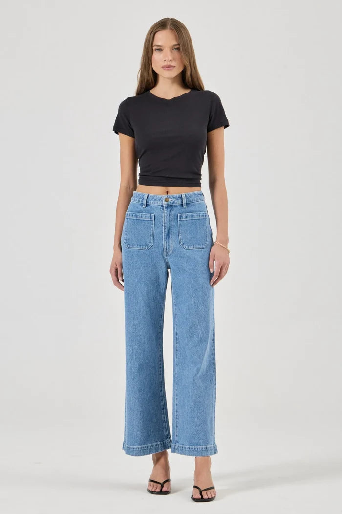 Sailor Lily Blue Wide Long Denim Jean
