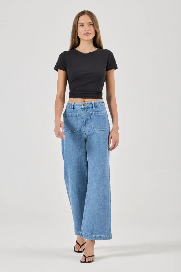 Sailor Lily Blue Wide Long Denim Jean