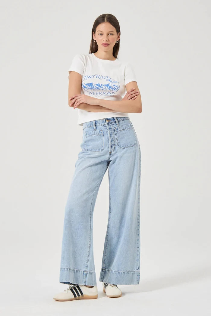 Sailor Relaxed Breezy Blue Wide Long Jean